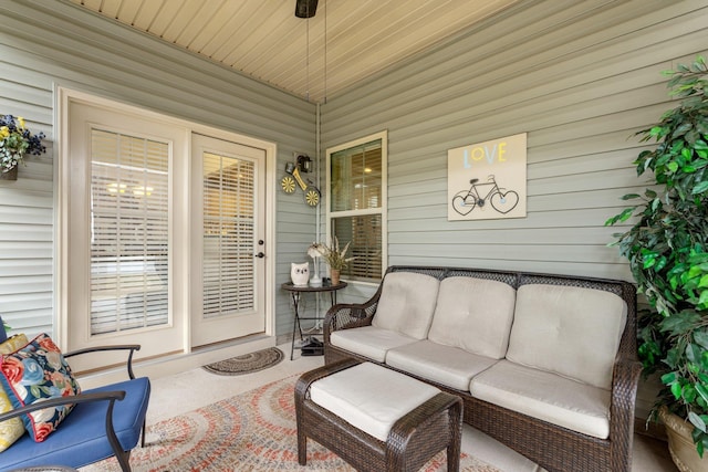 sunroom with outdoor lounge area