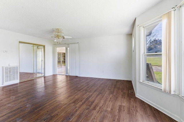221 Lakeview, Liberty, SC 29657 - unfurnished room with ceiling fan, visible vents, baseboards, and wood finished floors