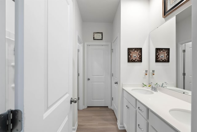 122 Aleppo, Greer, SC 29651 - full bathroom featuring wood finished floors, double vanity, and a sink