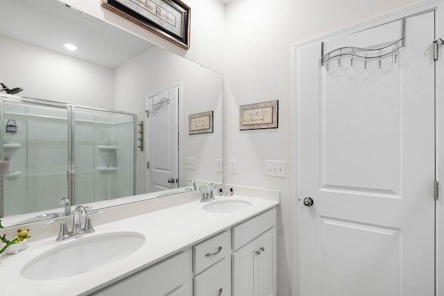 122 Aleppo, Greer, SC 29651 - full bathroom featuring a sink, double vanity, and a stall shower