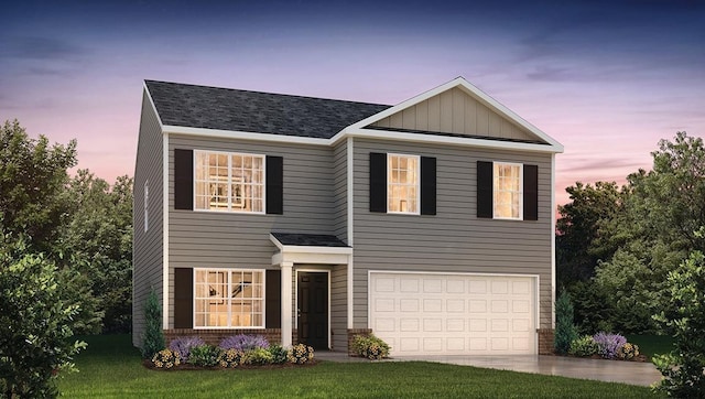 1421 Slades, Woodruff, SC 29388 - view of front facade with an attached garage, a shingled roof, and driveway