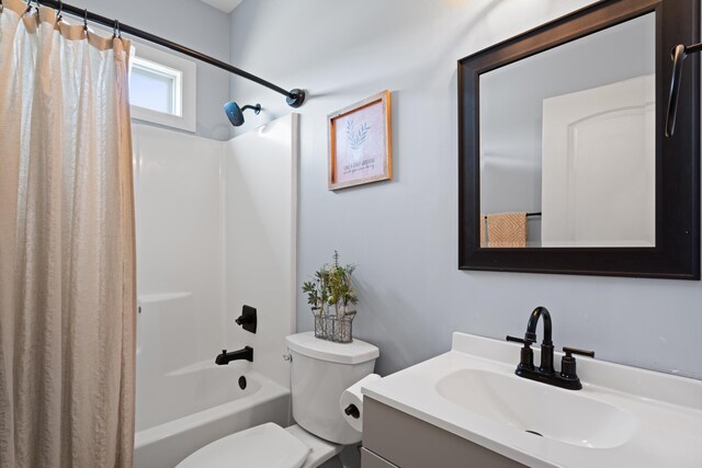 208 W Coosaw, Roebuck, SC 29376 - bathroom featuring toilet, vanity, and shower / bath combination with curtain