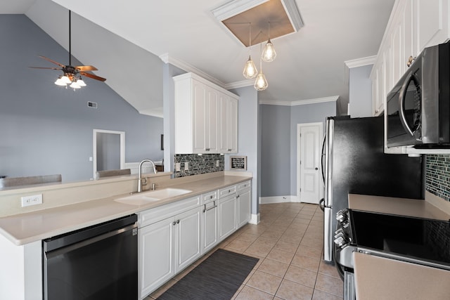 208 W Coosaw, Roebuck, SC 29376 - kitchen featuring black microwave, backsplash, stainless steel range with electric cooktop, dishwashing machine, and a sink