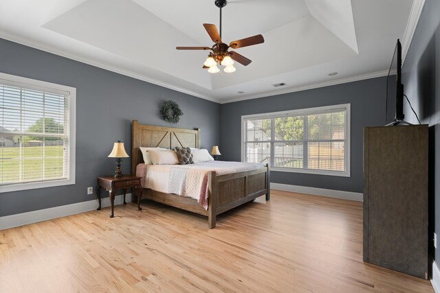208 W Coosaw, Roebuck, SC 29376 - bedroom featuring a tray ceiling, baseboards, and light wood-style floors