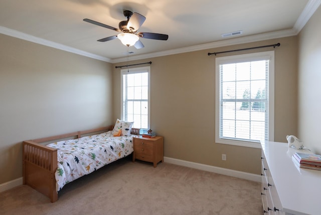 865 Westmoreland, Greer, SC 29651 - bedroom featuring crown molding, visible vents, and multiple windows