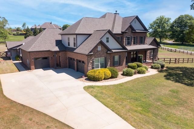 865 Westmoreland, Greer, SC 29651 - view of front of property with fence, concrete driveway, roof with shingles, a front yard, and a garage