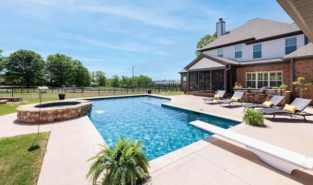 865 Westmoreland, Greer, SC 29651 - view of swimming pool with a fenced backyard, a sunroom, a patio area, and a fenced in pool