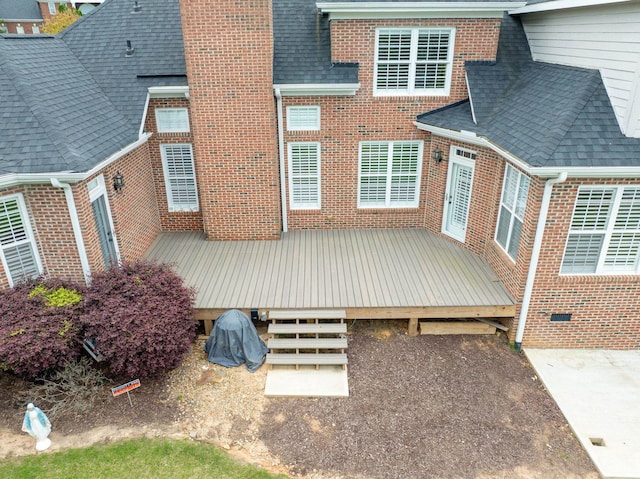 6 Pepper Bush, Greer, SC 29651 - exterior space featuring a wooden deck, brick siding, and a shingled roof