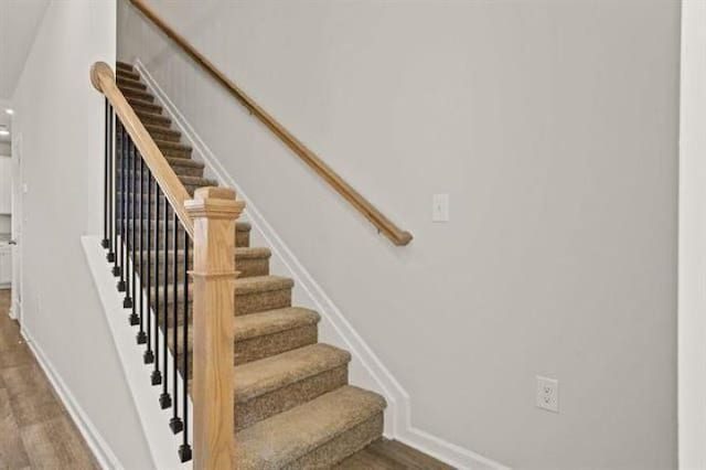 1036 Cargo, Spartanburg, SC 29306 - staircase with wood finished floors and baseboards