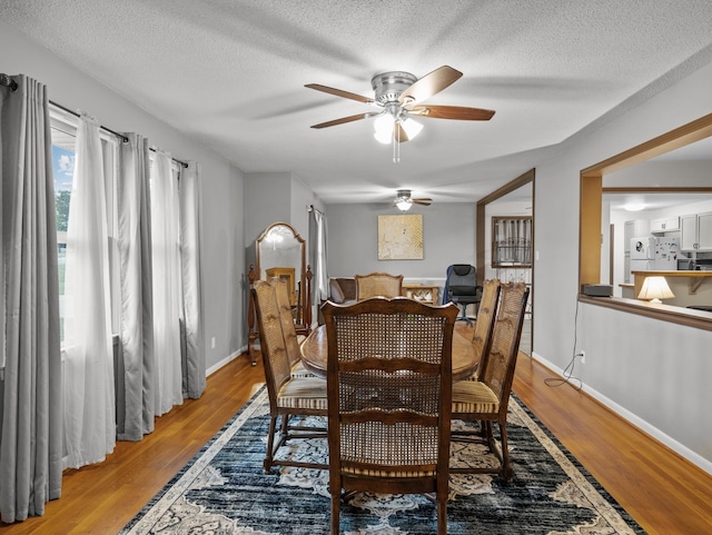 228 Anita, Spartanburg, SC 29302 - dining space featuring light wood-type flooring, a ceiling fan, and a textured ceiling