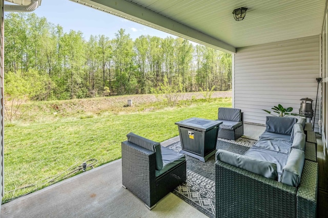 view of patio with an outdoor living space