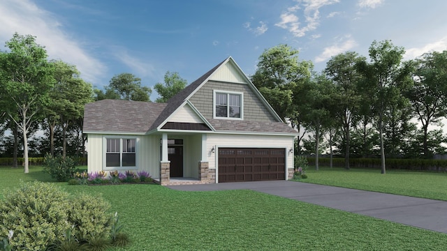 2281 Davenport, Moore, SC 29369 - craftsman-style home with a garage, concrete driveway, a front lawn, and board and batten siding