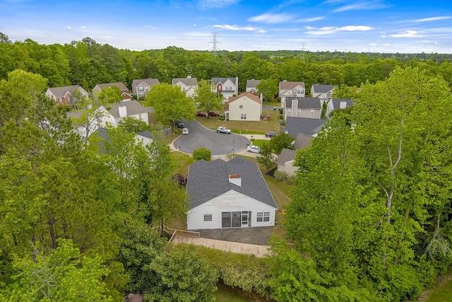 aerial view with a residential view
