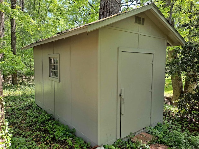 view of shed
