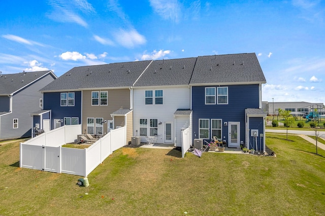 173 Dalmatian, Spartanburg, SC 29307 - back of property with a residential view, a patio area, central air condition unit, a yard, and a fenced backyard