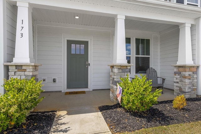 173 Dalmatian, Spartanburg, SC 29307 - entrance to property with stone siding and covered porch