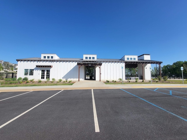 uncovered parking lot with french doors