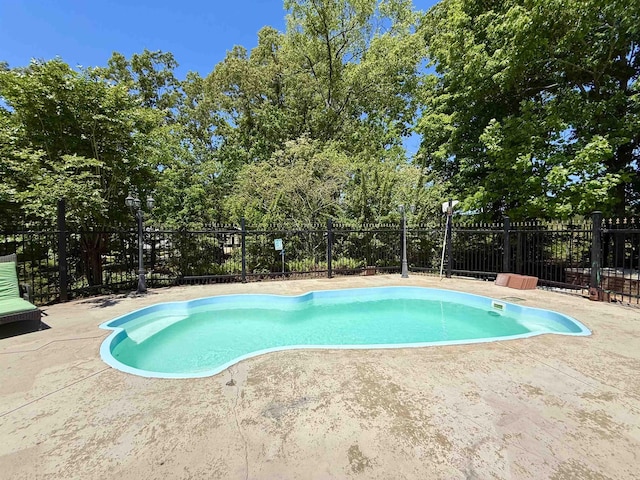 view of swimming pool with fence, a patio area, and a fenced in pool