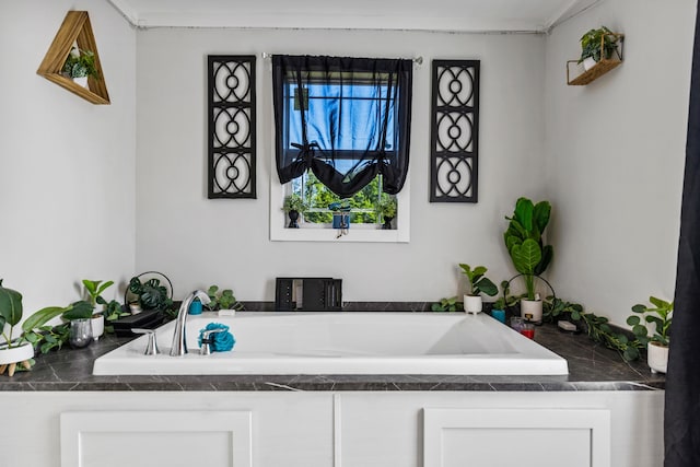 bathroom with a sink and a bath