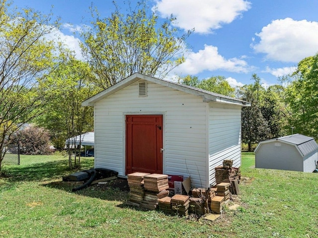 view of shed