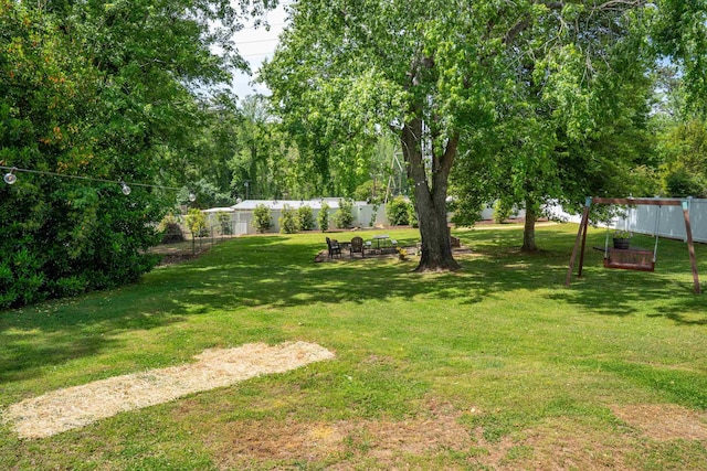 view of yard with fence