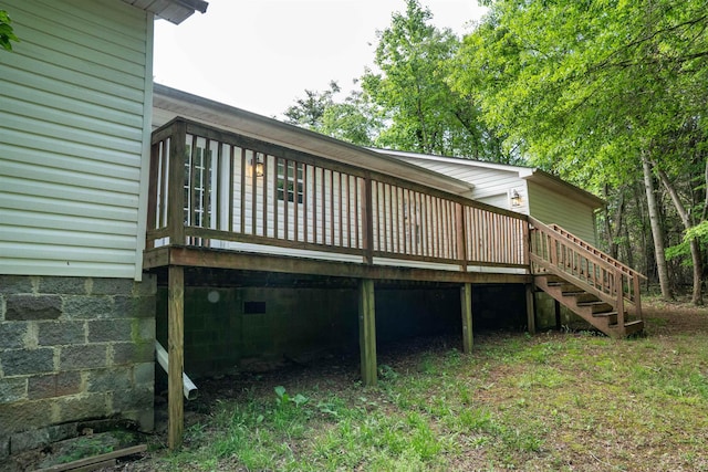 wooden terrace with stairs