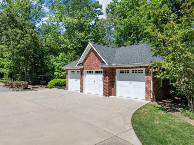 garage with driveway
