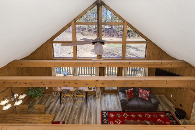 1000-2 Captains Cv, Salem, SC 29676 - additional living space featuring high vaulted ceiling, wood walls, and wood finished floors