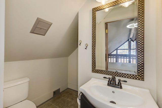 1000-2 Captains Cv, Salem, SC 29676 - bathroom with visible vents, vaulted ceiling, toilet, and vanity