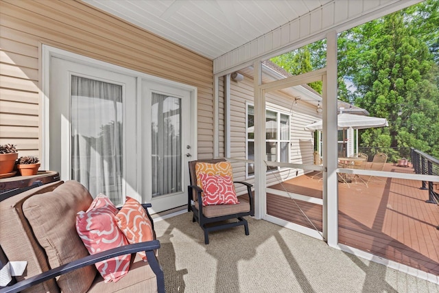view of sunroom