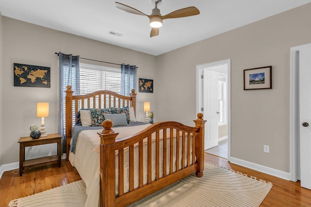 268 Antrim, Moore, SC 29369 - bedroom with visible vents, baseboards, ceiling fan, and wood finished floors
