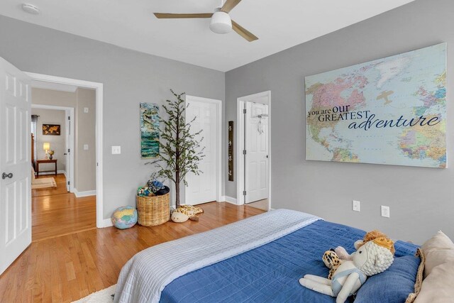 268 Antrim, Moore, SC 29369 - bedroom with baseboards, ceiling fan, and wood finished floors
