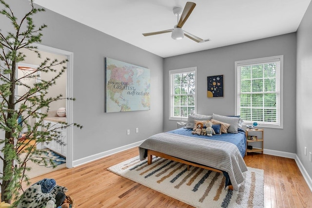 268 Antrim, Moore, SC 29369 - bedroom featuring baseboards, ceiling fan, and wood finished floors