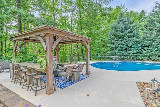 268 Antrim, Moore, SC 29369 - view of swimming pool with fence, outdoor dry bar, a gazebo, a fenced in pool, and a patio