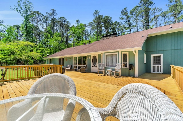 244 Brittany, Gaffney, SC 29341 - wooden terrace with outdoor dining area