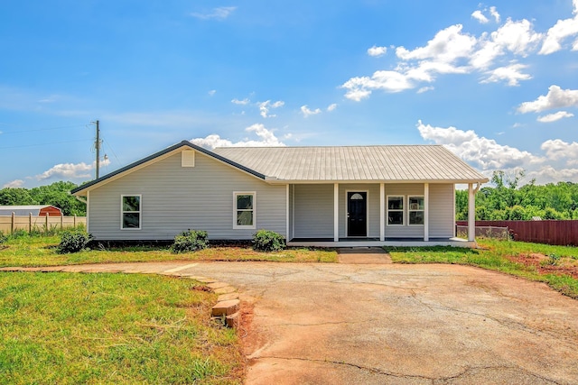 583 Berry, Boiling Springs, SC 29316 - ranch-style home featuring a porch, fence, and metal roof