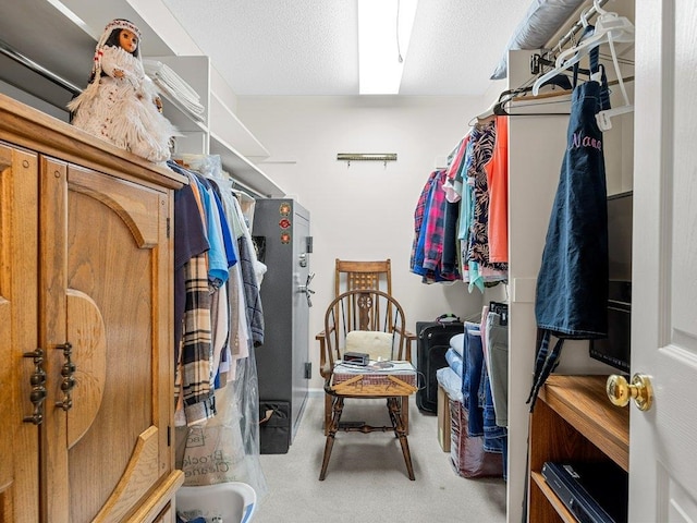 spacious closet with carpet flooring