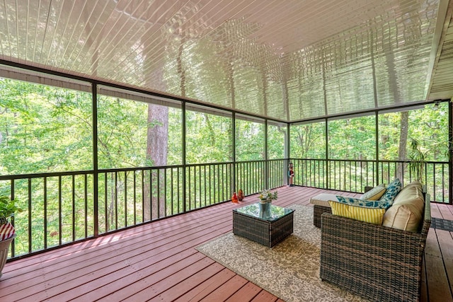 sunroom / solarium with an outdoor living space