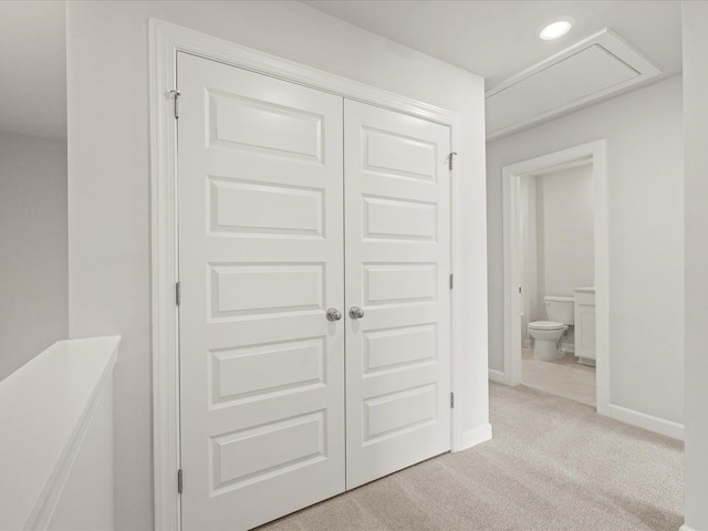 124 Arrow, Greer, SC 29651 - unfurnished bedroom with light colored carpet, a closet, and recessed lighting
