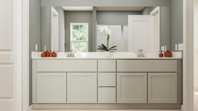 15 Snowmill, Woodruff, SC 29388 - bathroom with double vanity and a sink