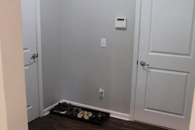 detailed view of wood finished floors and baseboards