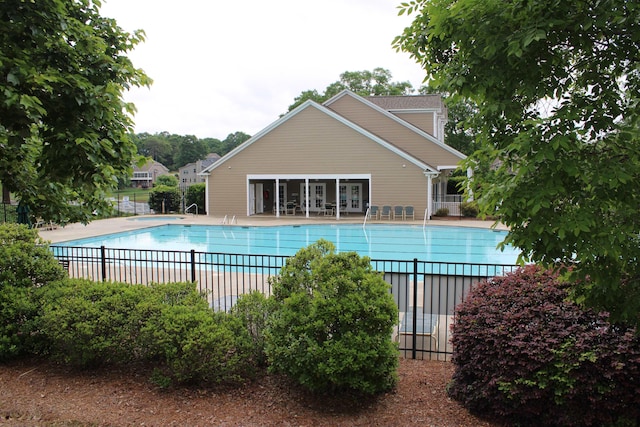 community pool with fence
