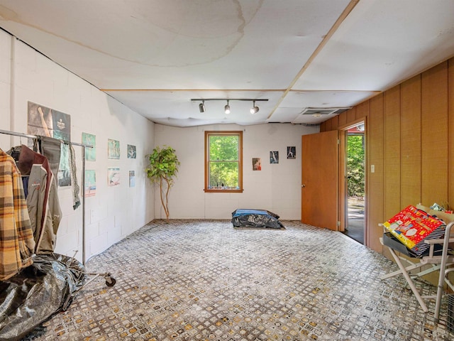 132 Rosecrest, Spartanburg, SC 29303 - miscellaneous room with concrete block wall