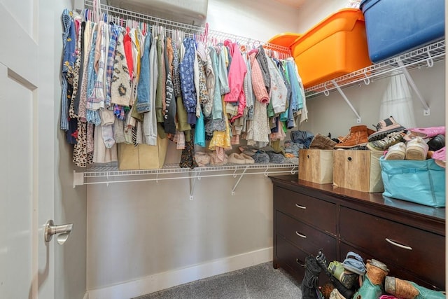 view of walk in closet