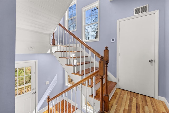 216 Ashmore, Greer, SC 29650 - staircase with wood finished floors and baseboards