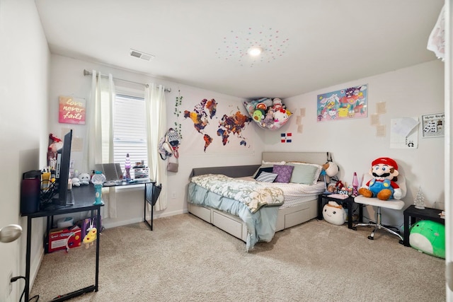 bedroom with carpet floors