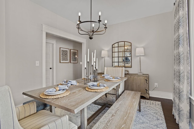 1200 N Pinot, Duncan, SC 29334 - dining room with a chandelier, baseboards, and dark wood-style floors