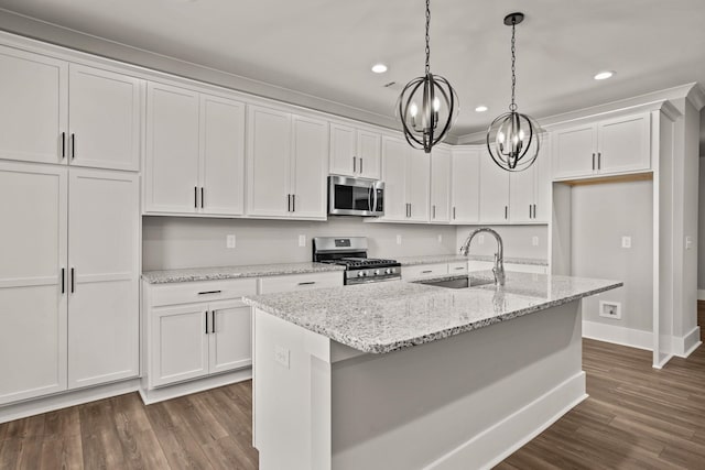 1208 N Pinot, Duncan, SC 20334 - kitchen with stainless steel appliances, a sink, a chandelier, white cabinetry, and recessed lighting