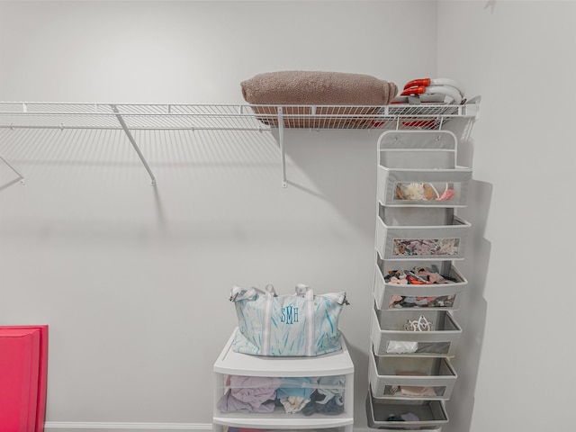 view of walk in closet
