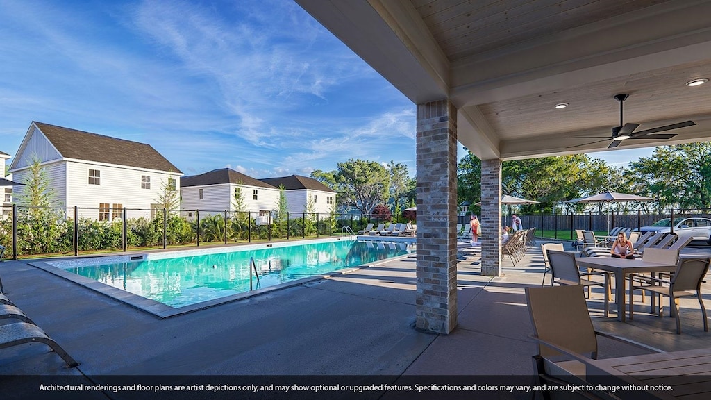 2112 Mayberry, Spartanburg, SC 29301 - view of swimming pool with a patio, fence, and a residential view